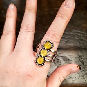 Silver and Yellow Paparazzi Ring